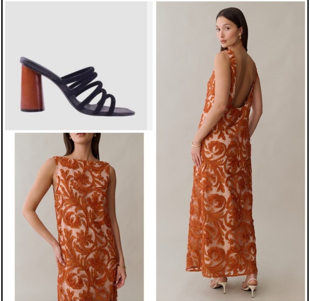 o.p.t - Leanne Dress Embroidered Column Dress - MSRP$397.00
